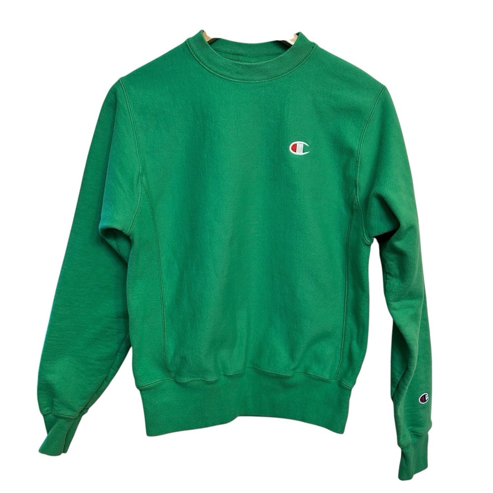 Champion Reverse Weave Crewneck Sweatshirt Kelly Green Preppy Collegiate XS